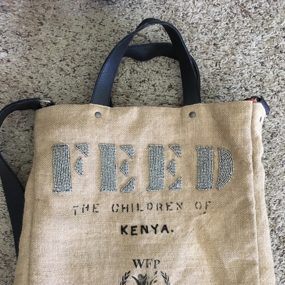 Feed burlap messenger bag